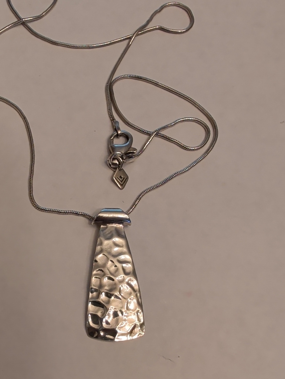 Silpada Hammered Silver Pendant Necklace N1592